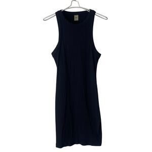 TNA Ribbed Black Juno Dress Fitted Short Size Medium